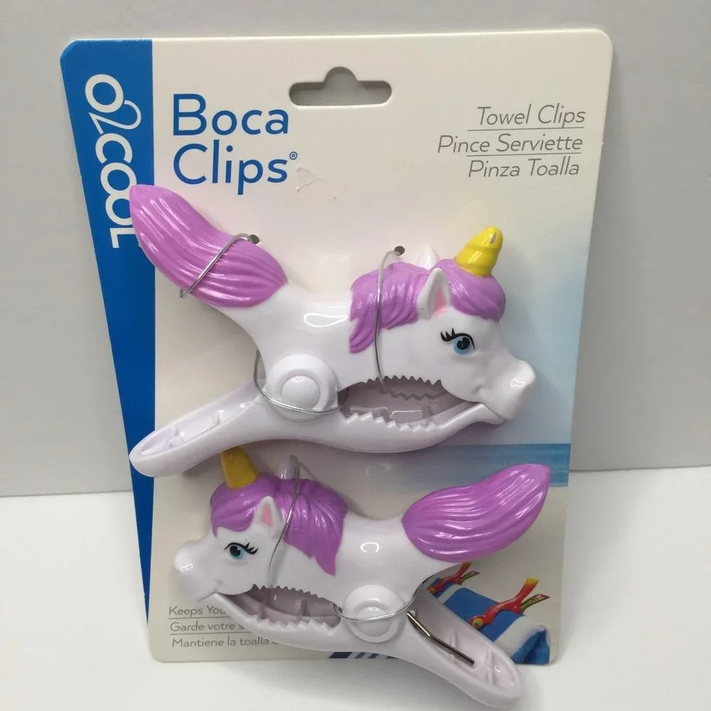 Unicorn Boca Clip Beach Towel Clips Chair Pool Float Set Camping Food
